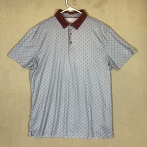 Melreg Performance Polo Golf Shirt Mens L Gray Stretch Regular Fit‎